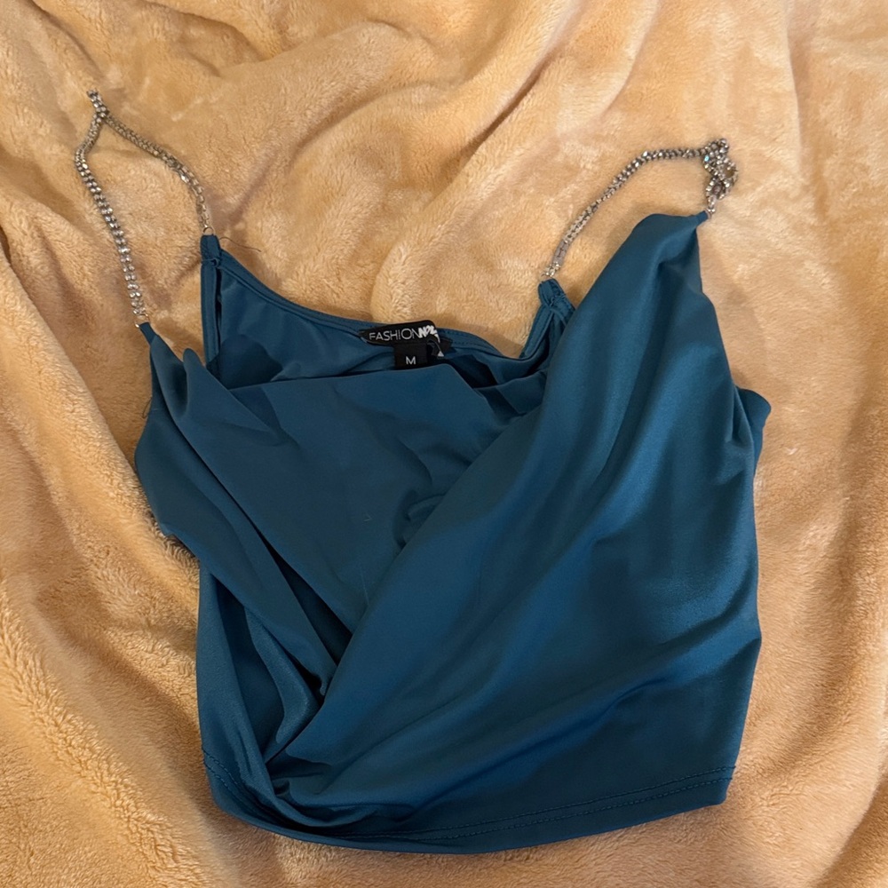Fashion Nova Green Chain Strap Camisole
